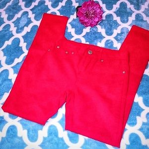Hot red skinny stretch pants
